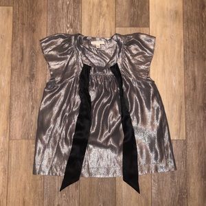 Banana Republic Silver Metallic Blouse
